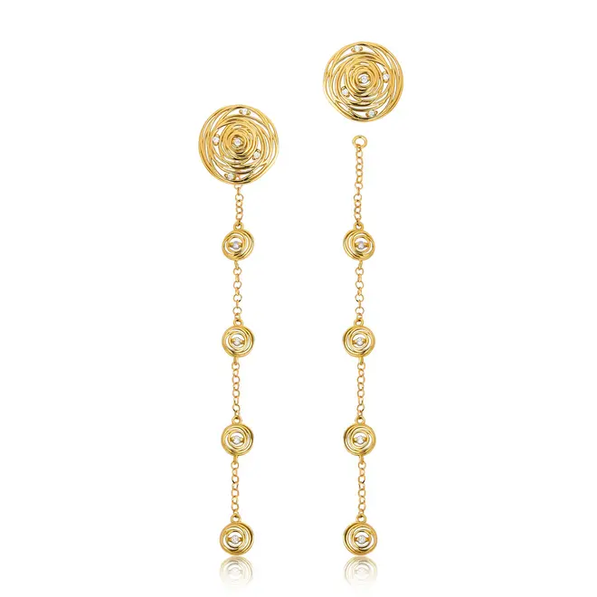 Brinco Nido Diamonds pingente ouro 18k ninhos fios que envolvem Diamantes 1