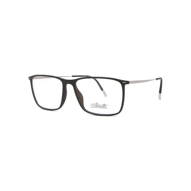 Óculos de Grau Silhouette Illusion Lite 2944/75 9310 57/16 Acetato Preto Fosco 1
