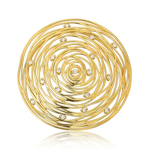 Pingente Nido Diamonds redondo ouro 18k ninho que envolve 9pts de Diamantes