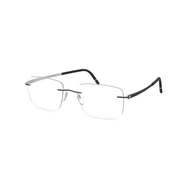 Óculos de Grau Silhouette Momentum 5529/GH 9010 54/19 Titânio Preto e Prata 1