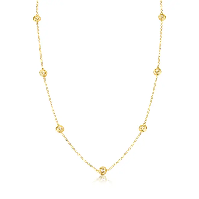 Gargantilha Nido Diamonds corrente de elos ouro 18k intercalada com 9 mini ninhos e Diamantes 1