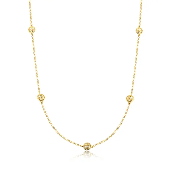 Gargantilha Nido Diamonds corrente de elos ouro 18k intercalada com 10 ninhos e Diamantes 1
