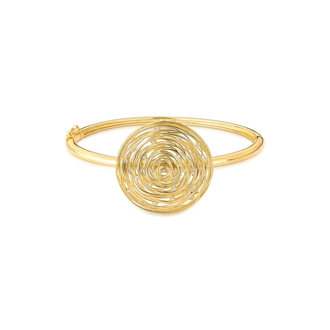 Pulseira Nido Diamonds bracelete tubo ouro 18k ninho que envolve 9pts de Diamantes 1