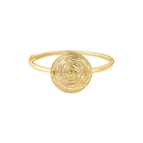 Pulseira Nido Diamonds bracelete tubo ouro 18k ninho que envolve 9pts de Diamantes