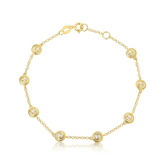 Pulseira Nido Diamonds de elos ouro 18k oito mini ninhos com Diamantes 1