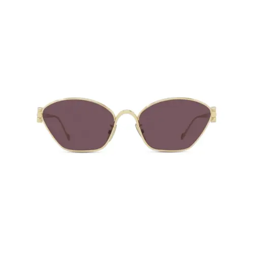 Óculos de Sol Loewe LW40115U_5730Y Metal Dourado com lentes na cor Violeta
