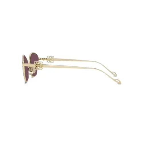 Óculos de Sol Loewe LW40115U_5730Y Metal Dourado com lentes na cor Violeta