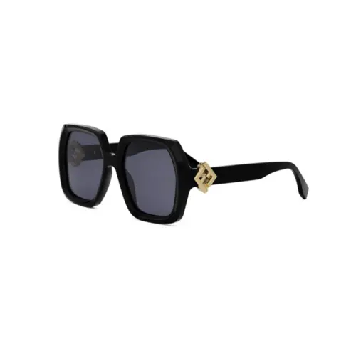Óculos de Sol Fendi FE40139I_5301V Acetato Preto com lentes na cor Azul