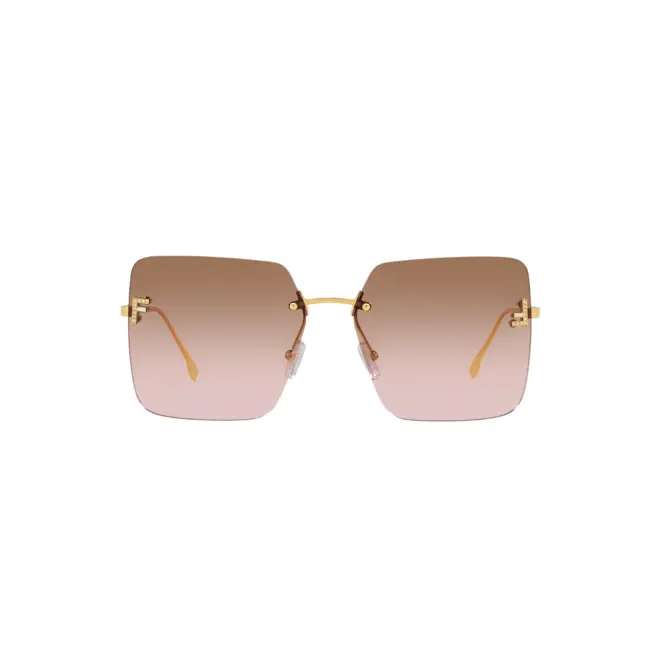 Óculos de Sol Fendi FE4082US_5930T Metal Dourado com lentes na cor Marrom Degradê 2