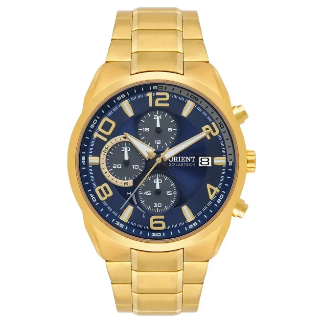 Relógio Orient Solartech Cronógrafo Masculino - MGSSC054 D2KX Azul 1