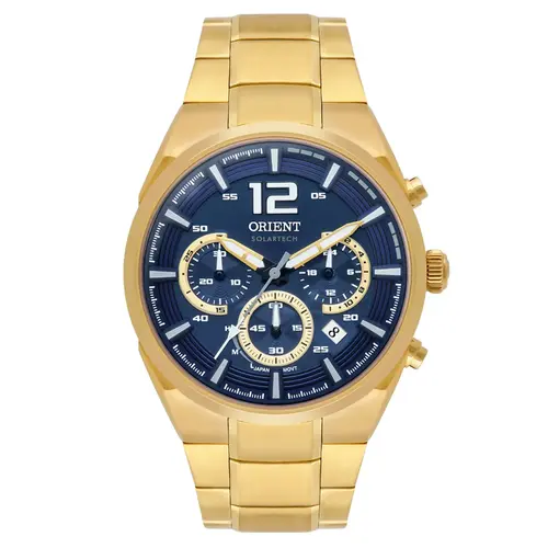 Relógio Orient Solartech Cronógrafo Masculino - MGSSC055 D2KX Azul