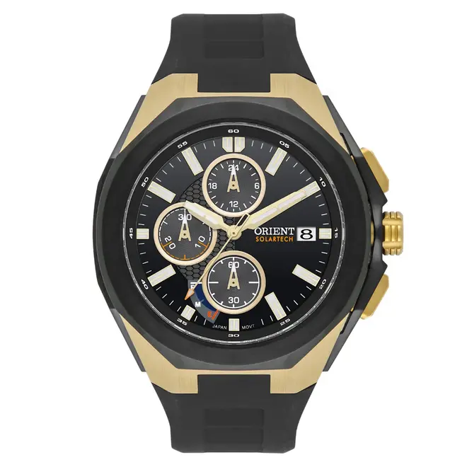 Relógio Orient Unique Cronógrafo Solartech - MTSPC019 P1PX Dois tons 1
