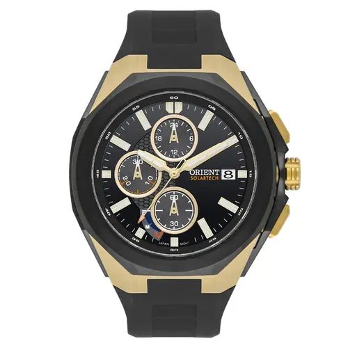 Relógio Orient Unique Cronógrafo Solartech - MTSPC019 P1PX Dois tons