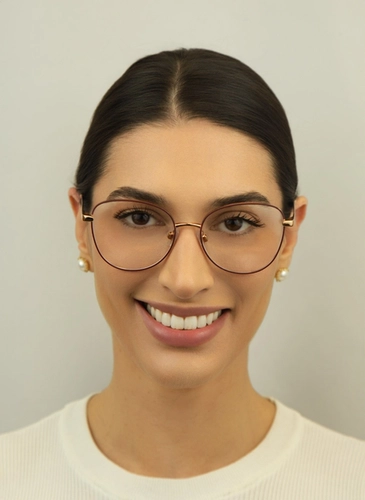 Óculos de Grau Dolce & Gabbana 0DG1355 1333 55 Aço Bordô e Rose