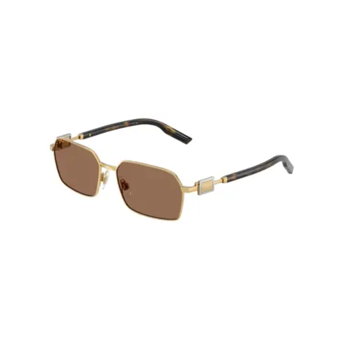Óculos de Sol Dolce & Gabbana 0DG2316 02/73 56 Metal Dourado com lentes na cor Marrom