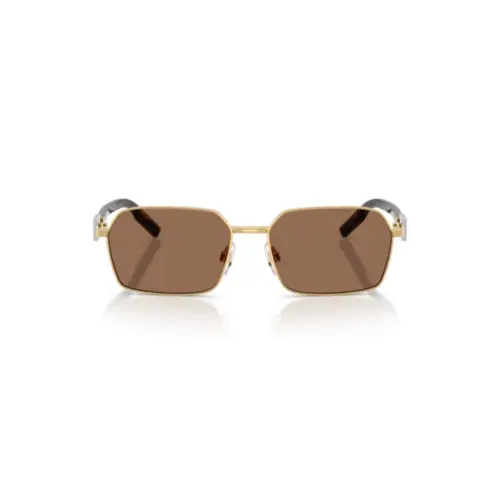 Óculos de Sol Dolce & Gabbana 0DG2316 02/73 56 Metal Dourado com lentes na cor Marrom