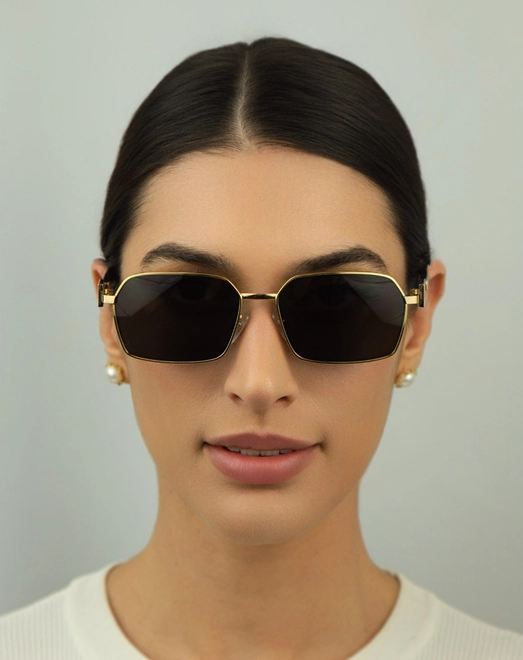 Óculos de Sol Dolce & Gabbana 0DG2316 02/87 56 Metal Dourado com lentes na cor Cinza 3