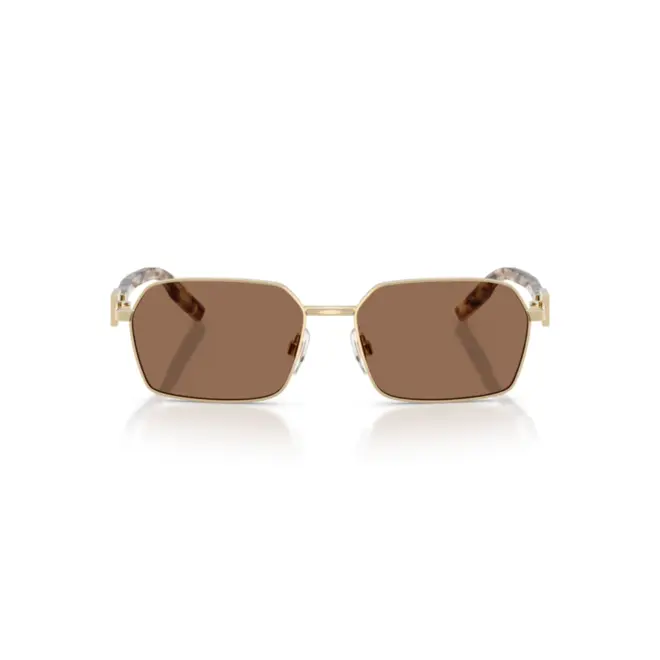 Óculos de Sol Dolce & Gabbana 0DG2316 488/7356 Metal Dourado com lentes na cor Marrom 2