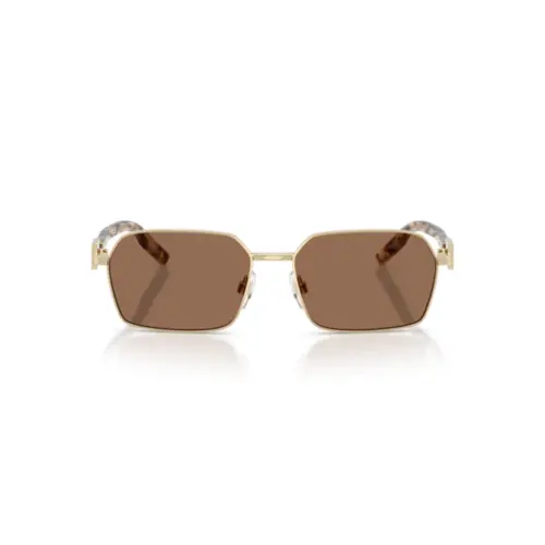 Óculos de Sol Dolce & Gabbana 0DG2316 488/7356 Metal Dourado com lentes na cor Marrom