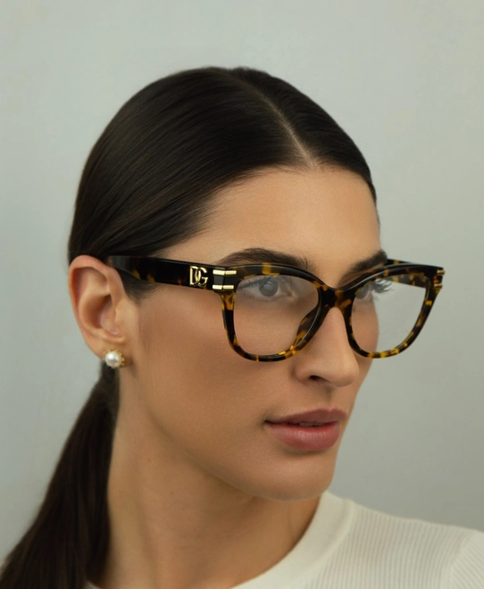 Óculos de Grau Dolce & Gabbana 0DG3418 3330 55 Acetato Amarelo Mesclado 5