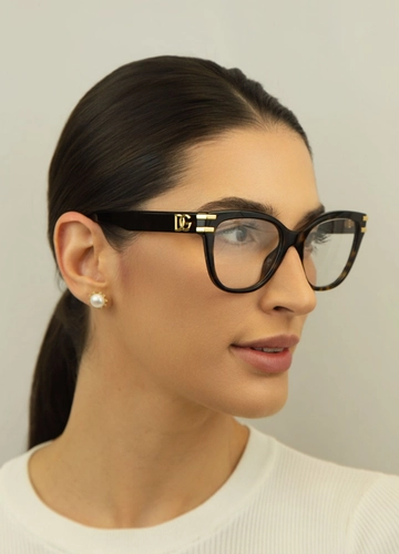 Óculos de Grau Dolce & Gabbana 0DG3418 502 55 Acetato Marrom Mesclado