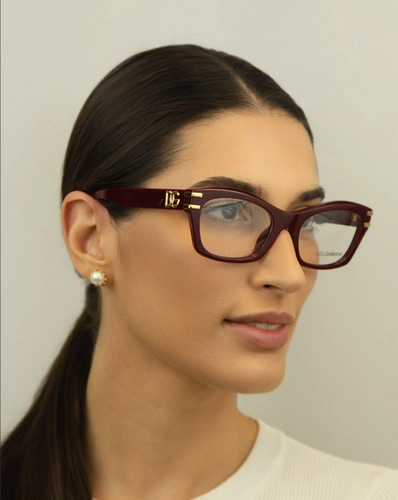 Óculos de Grau Dolce & Gabbana 0DG3420 3091 54 Acetato Bordô