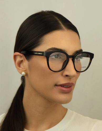 Óculos de Grau Dolce & Gabbana 0DG3421 502 52 Acetato Marrom Mesclado