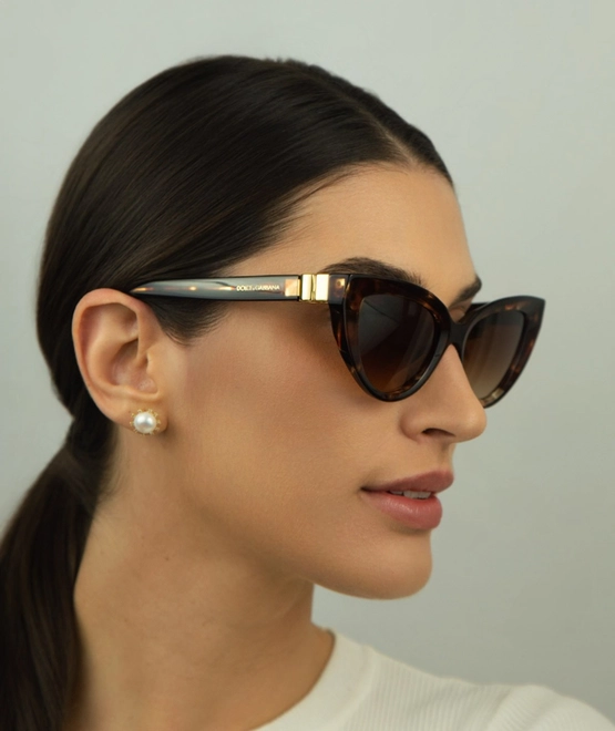 Óculos de Sol Dolce & Gabbana 0DG4497 32227452 Acetato Marrom Mesclado com lentes na cor Marrom Degradê 5