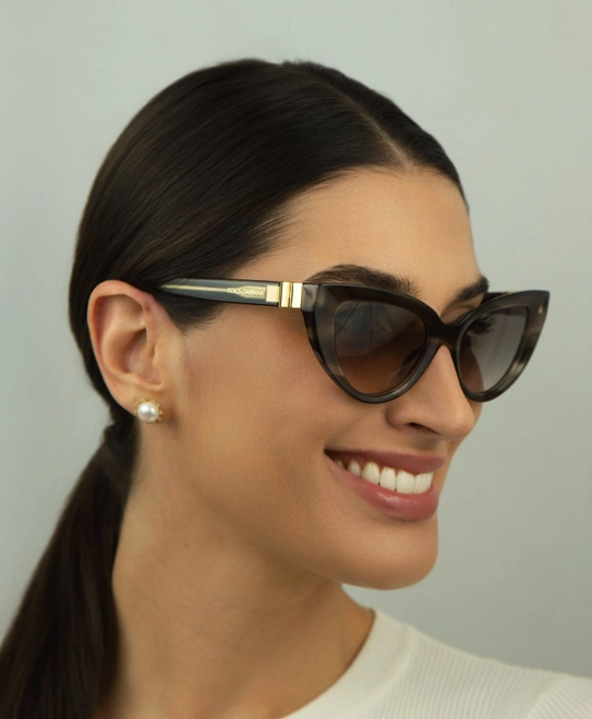 Óculos de Sol Dolce & Gabbana 0DG4497 34493B52 Acetato Cinza Listrado com lentes na cor Cinza Degradê 5