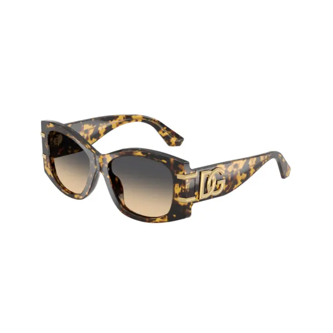 Óculos de Sol Dolce & Gabbana 0DG4501 33302Q54 Acetato Amarelo Mesclado com lentes na cor Marrom Degradê 1