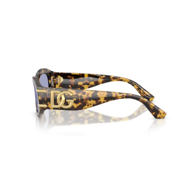 Óculos de Sol Dolce & Gabbana 0DG4502 33301A55 Acetato Amarelo Mesclado com lentes na cor Violeta 4