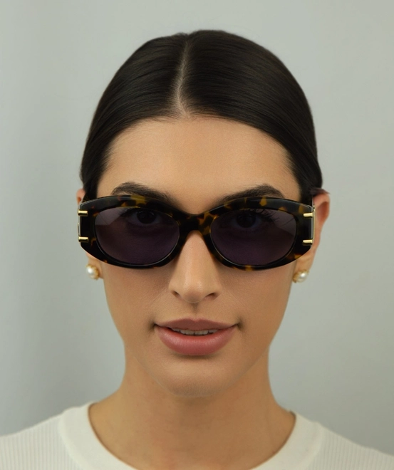 Óculos de Sol Dolce & Gabbana 0DG4502 33301A55 Acetato Amarelo Mesclado com lentes na cor Violeta 3