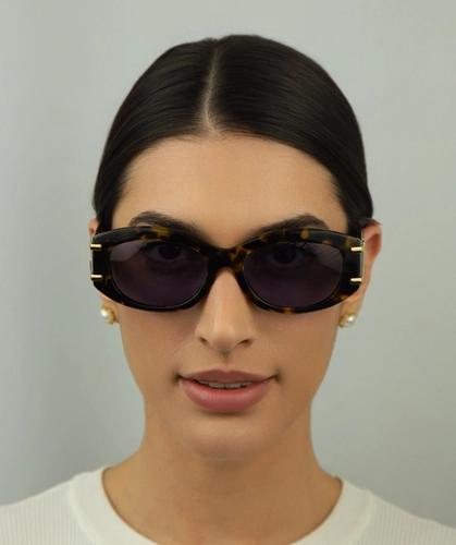 Óculos de Sol Dolce & Gabbana 0DG4502 33301A55 Acetato Amarelo Mesclado com lentes na cor Violeta