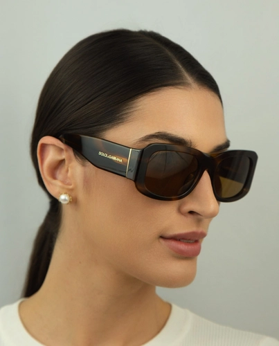 Óculos de Sol Dolce & Gabbana 0DG4503 30637357 Acetato Marrom Mesclado com lentes na cor Marrom