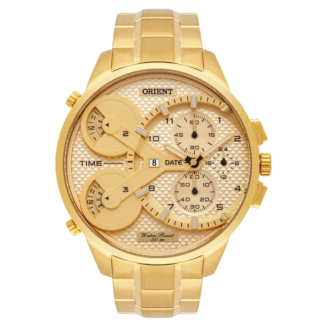 Relógio Orient XL Cronógrafo Masculino - MGSST003 C2KX Dourado 1