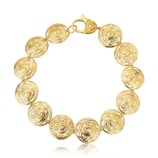 Pulseira Nido Diamonds articulada 12 ninhos fios ouro 18k que envolvem 38,7pts de Diamantes 1