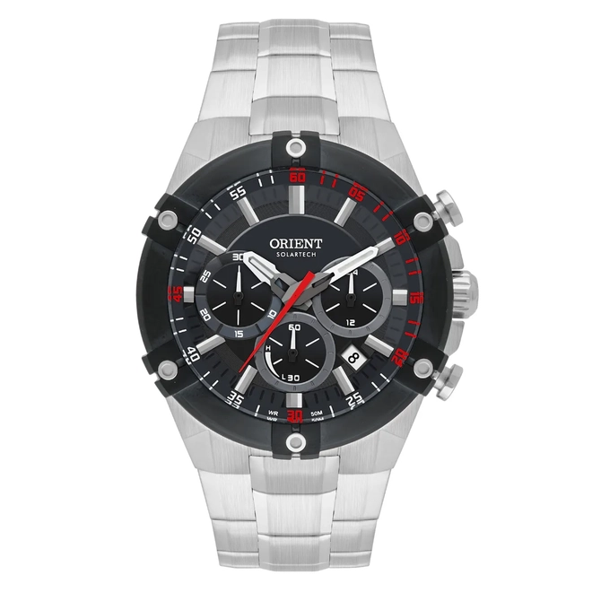 Relógio Orient Sport Solartech Cronógrafo - MBSSC278 G1SX Preto 1