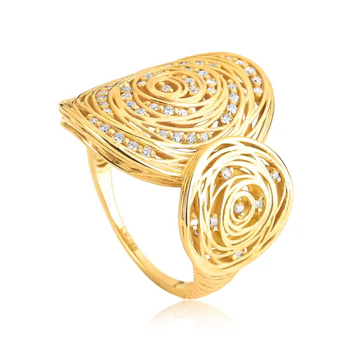Anel Nido Diamonds 2 ninhos de fios ouro 18k com 34,1pts de Diamantes