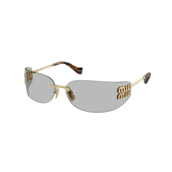 Óculos de Sol Miu Miu 0MU A51S 5AK50K75 Metal Dourado com lentes na cor Cinza 1