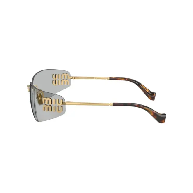 Óculos de Sol Miu Miu 0MU A51S 5AK50K75 Metal Dourado com lentes na cor Cinza 3