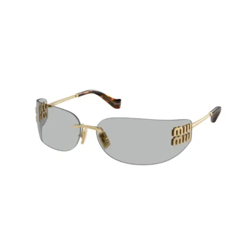 Óculos de Sol Miu Miu 0MU A51S 5AK50K75 Metal Dourado com lentes na cor Cinza