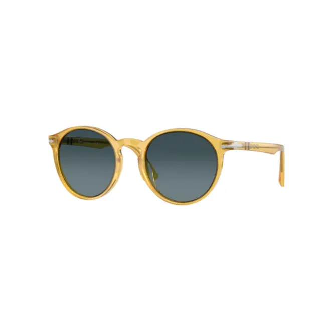 Óculos de Sol Persol 0PO3171S 204/S352 Acetato Amarelo com lentes na cor Azul Degradê Polarizado 1