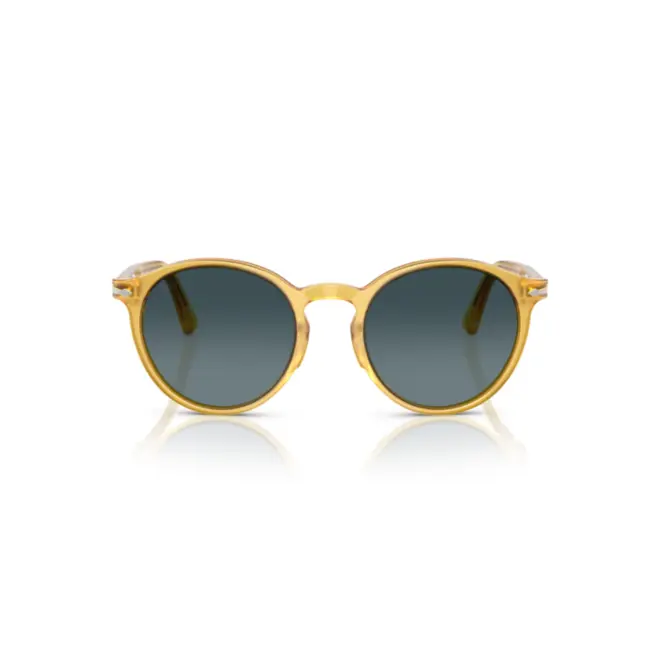 Óculos de Sol Persol 0PO3171S 204/S352 Acetato Amarelo com lentes na cor Azul Degradê Polarizado 2
