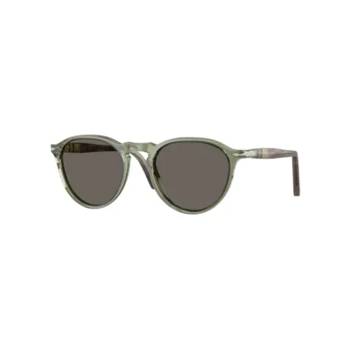 Óculos de Sol Persol 0PO3286S 1226B153 Acetato Verde Transparente com lentes na cor Cinza