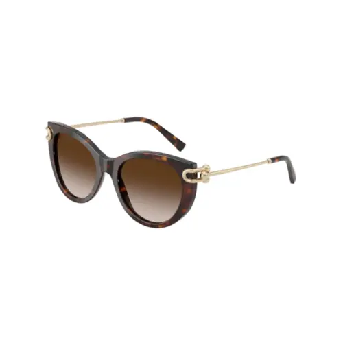 Óculos de Sol Tiffany 0TF4232 80153B53 Acetato Marrom Mesclado com lentes na cor Marrom Degradê