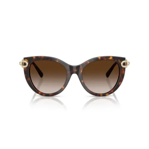 Óculos de Sol Tiffany 0TF4232 80153B53 Acetato Marrom Mesclado com lentes na cor Marrom Degradê
