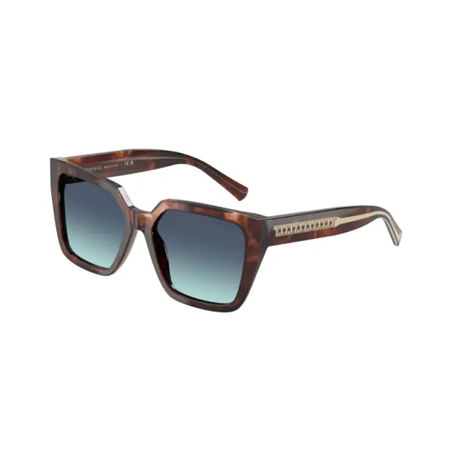 Óculos de Sol Tiffany 0TF4235 84219S55 Acetato Marrom Mesclado com lentes na cor Azul Degradê 1