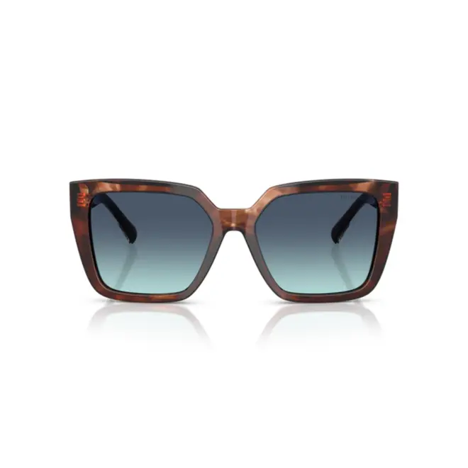 Óculos de Sol Tiffany 0TF4235 84219S55 Acetato Marrom Mesclado com lentes na cor Azul Degradê 2