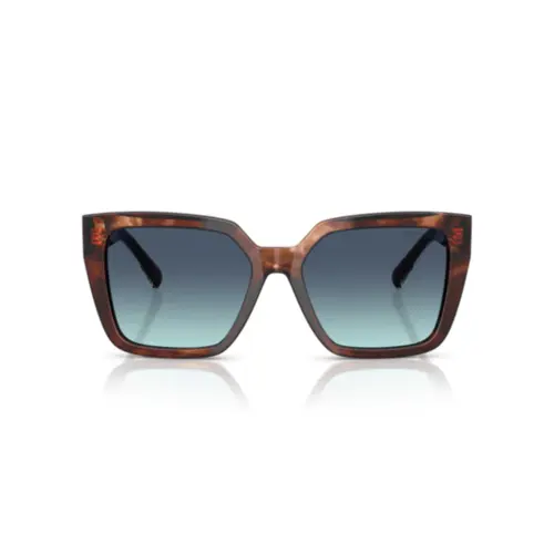 Óculos de Sol Tiffany 0TF4235 84219S55 Acetato Marrom Mesclado com lentes na cor Azul Degradê