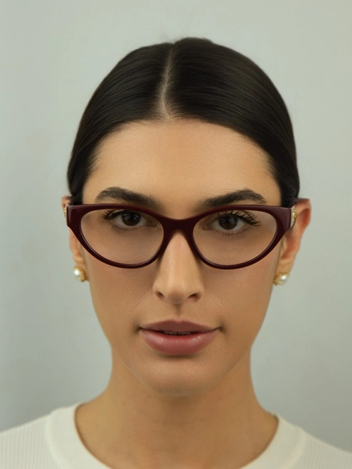 Óculos de Grau Versace 0VE3372U 5487 54 Acetato Bordô 3